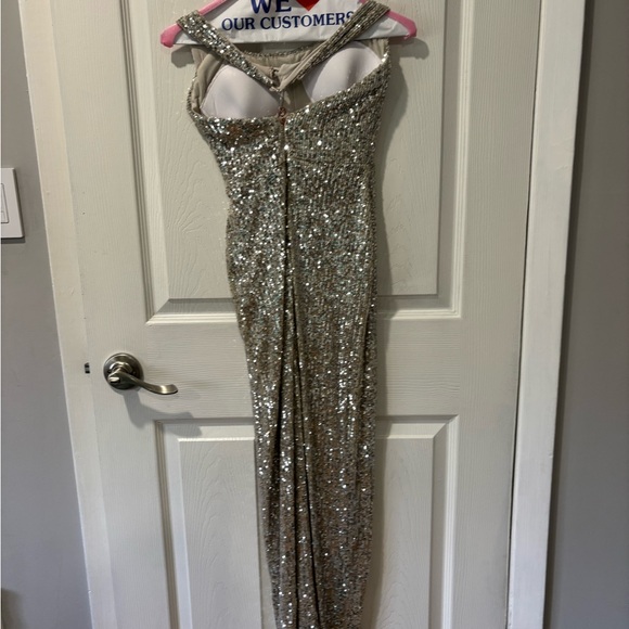 Silver Sequin gown by Nookie - Picture 3 of 6